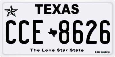 TX license plate CCE8626