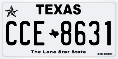 TX license plate CCE8631