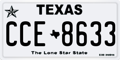 TX license plate CCE8633