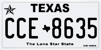 TX license plate CCE8635