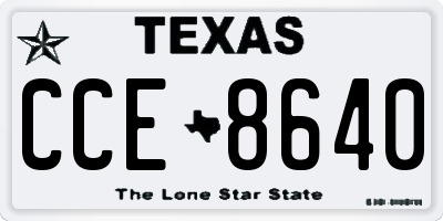 TX license plate CCE8640