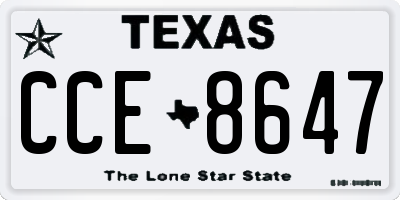 TX license plate CCE8647
