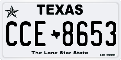 TX license plate CCE8653