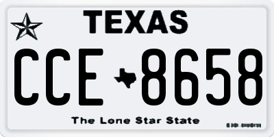 TX license plate CCE8658