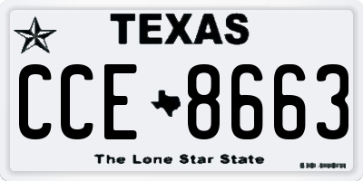 TX license plate CCE8663
