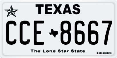 TX license plate CCE8667