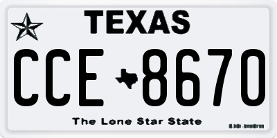 TX license plate CCE8670