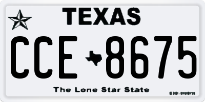 TX license plate CCE8675