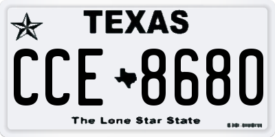 TX license plate CCE8680