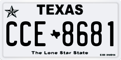 TX license plate CCE8681