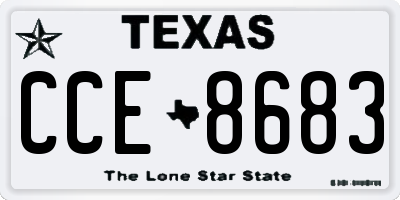 TX license plate CCE8683