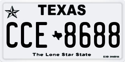 TX license plate CCE8688