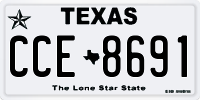 TX license plate CCE8691