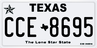 TX license plate CCE8695
