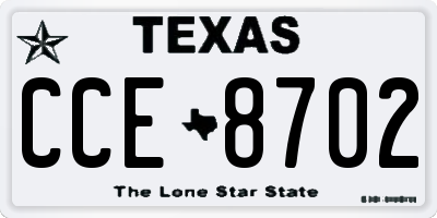 TX license plate CCE8702