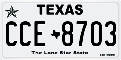 TX license plate CCE8703