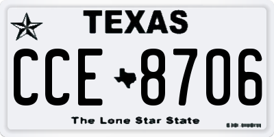 TX license plate CCE8706