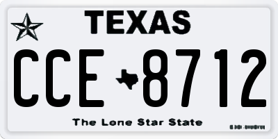 TX license plate CCE8712