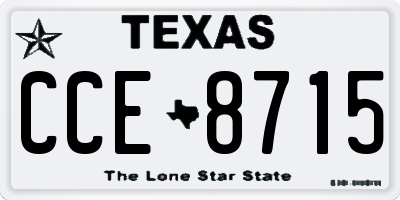 TX license plate CCE8715