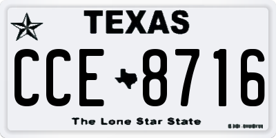 TX license plate CCE8716