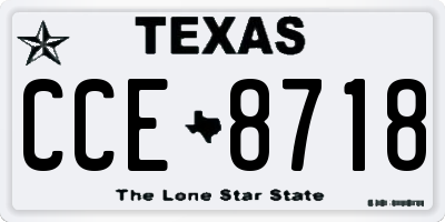 TX license plate CCE8718