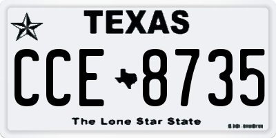 TX license plate CCE8735