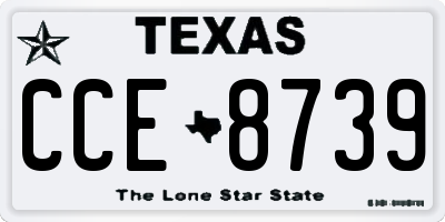 TX license plate CCE8739