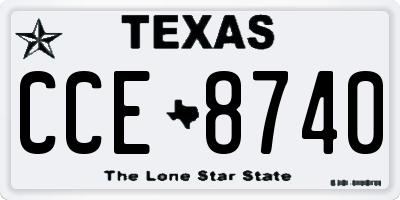 TX license plate CCE8740
