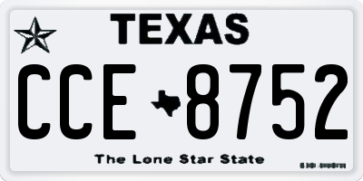 TX license plate CCE8752