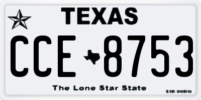 TX license plate CCE8753