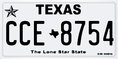 TX license plate CCE8754