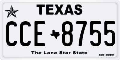 TX license plate CCE8755