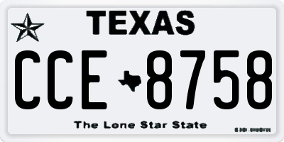 TX license plate CCE8758