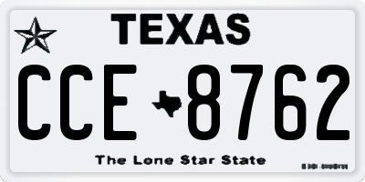 TX license plate CCE8762