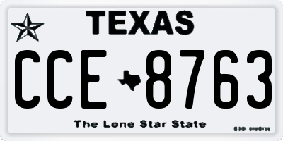 TX license plate CCE8763