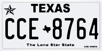 TX license plate CCE8764