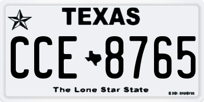 TX license plate CCE8765