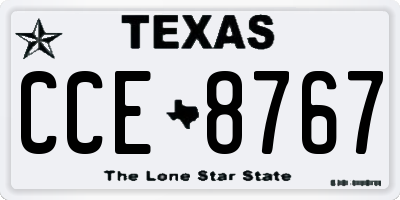 TX license plate CCE8767
