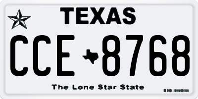 TX license plate CCE8768
