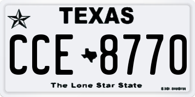 TX license plate CCE8770