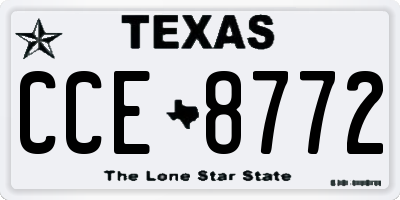 TX license plate CCE8772