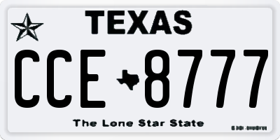 TX license plate CCE8777