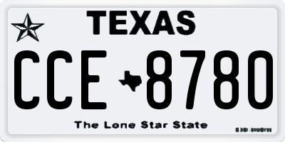 TX license plate CCE8780