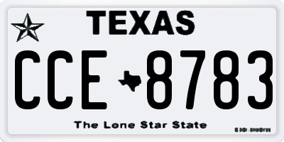 TX license plate CCE8783