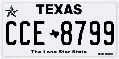 TX license plate CCE8799