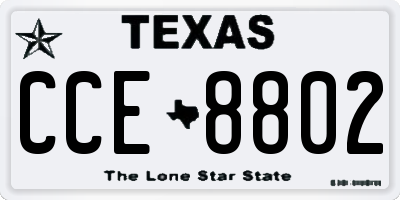 TX license plate CCE8802