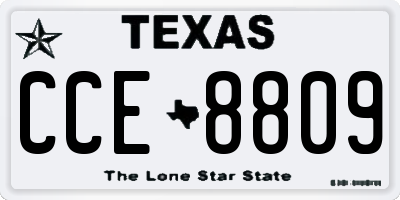 TX license plate CCE8809