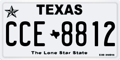 TX license plate CCE8812