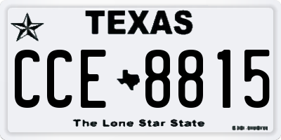 TX license plate CCE8815