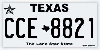 TX license plate CCE8821